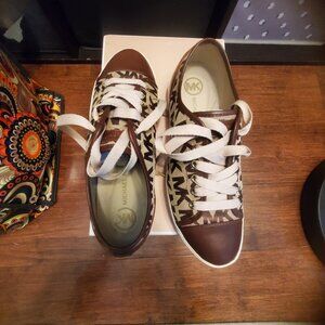 Wms. Sz. 9 Michael Kors Mk Brown City Sneaker